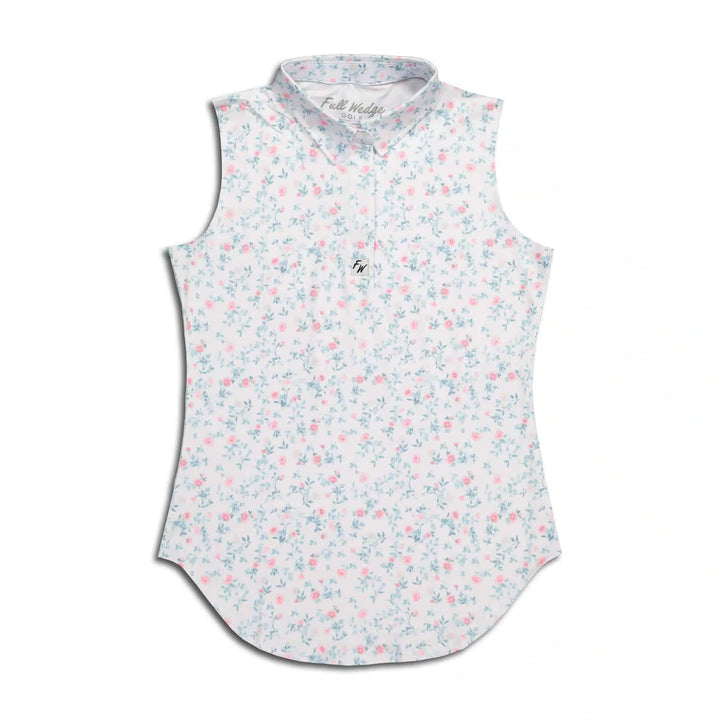 polo de golf sans manches femme full wedge fleurs