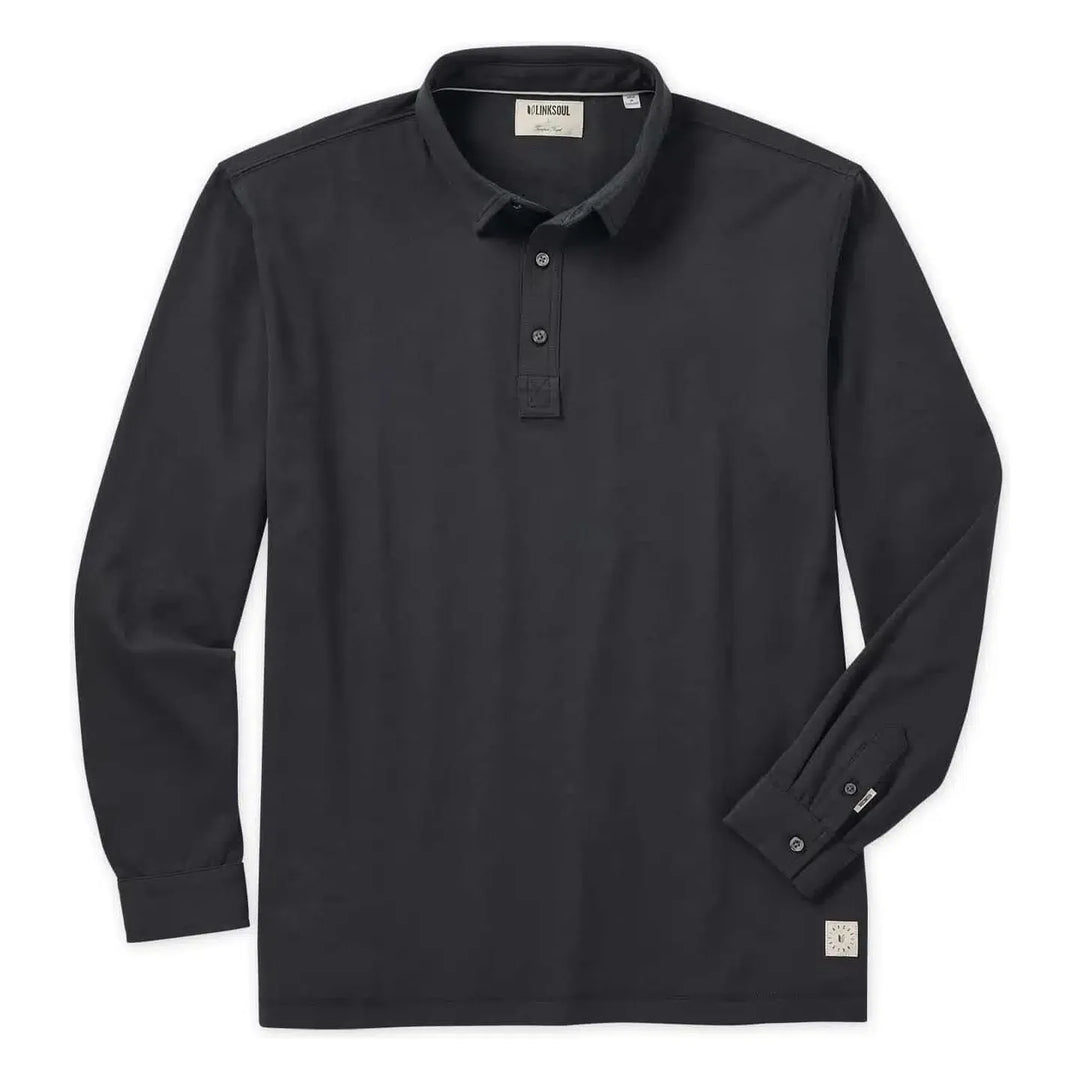 polo manche longue de golf Linksoul Aldo noir