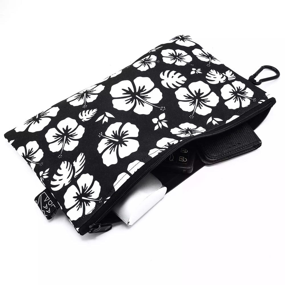 grande pochette golf lay day golf tropical bloom black fleurs