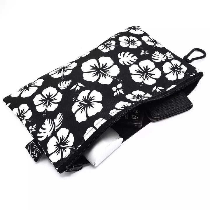 grande pochette golf lay day golf tropical bloom black fleurs