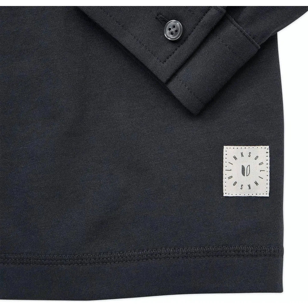 polo manche longue de golf Linksoul Aldo noir logo