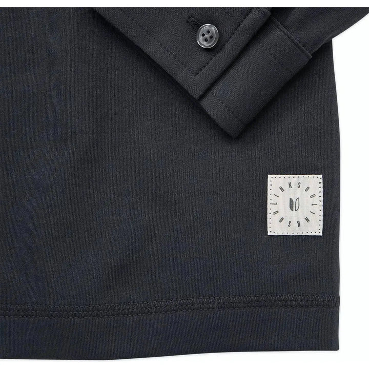 polo manche longue de golf Linksoul Aldo noir logo