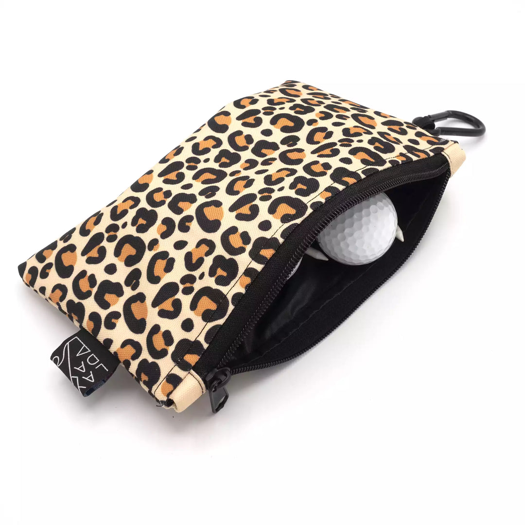 petite pochette golf Lay Day Golf Leopardo ouvert