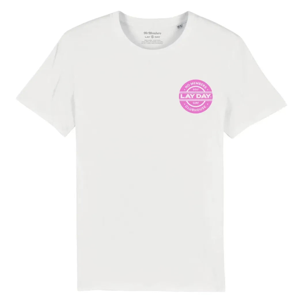 tee shirt de golf lay day golf et no members blanc rose