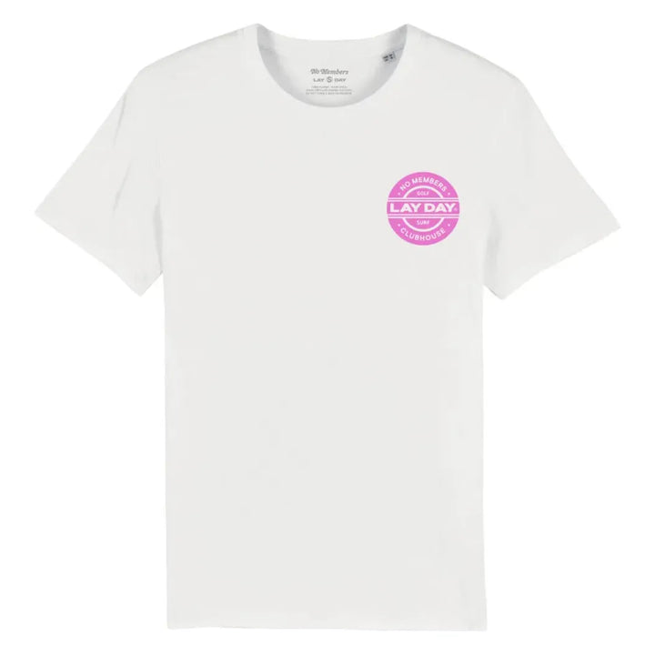 tee shirt de golf lay day golf et no members blanc rose